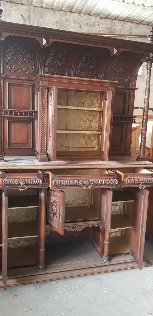 Credenza Rinascimento Rinascimentale Intagliata a Mano Fine 800