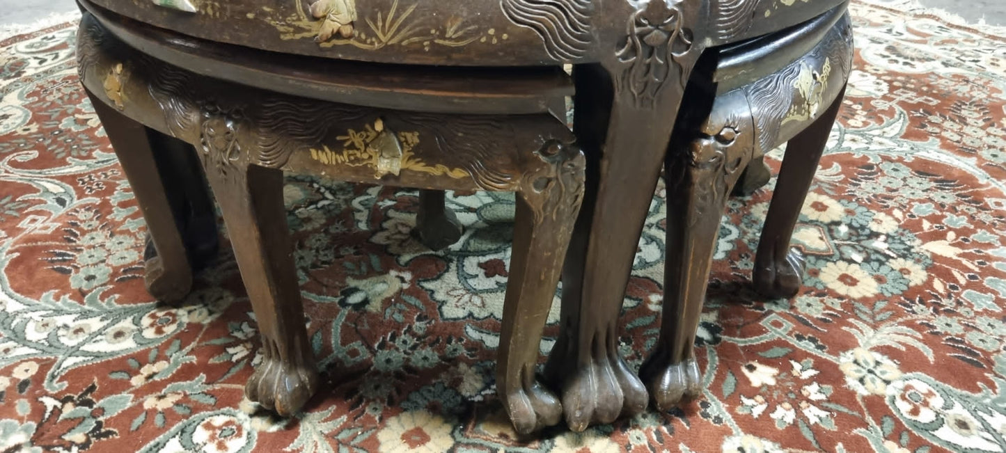 Tavolino Tondo Cinese da Salotto meta' 900 decorato