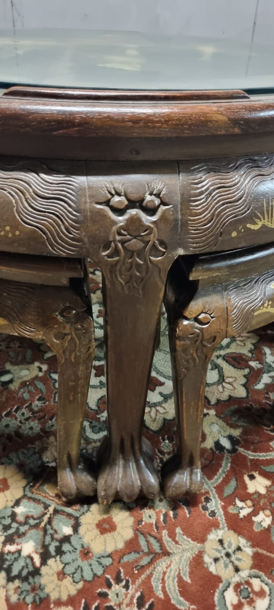Tavolino Tondo Cinese da Salotto meta' 900 decorato