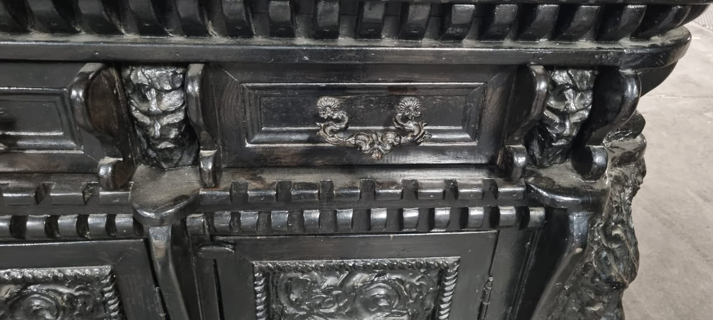 Credenza Studio Notarile Sala Pranzo Stile Rinascimento Rinascimentale Fatta a mano