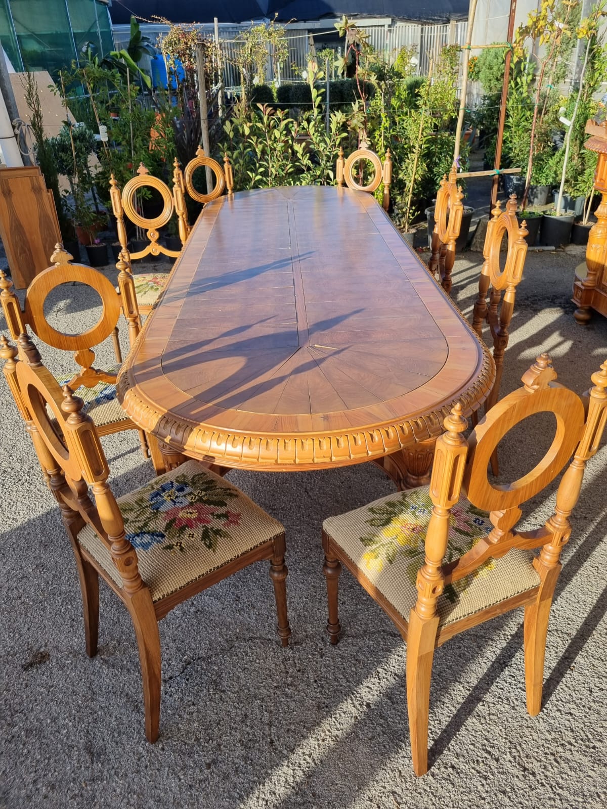 Sala da Pranzo Completa Seconda Meta' 900 in Olivo Fatta a Mano