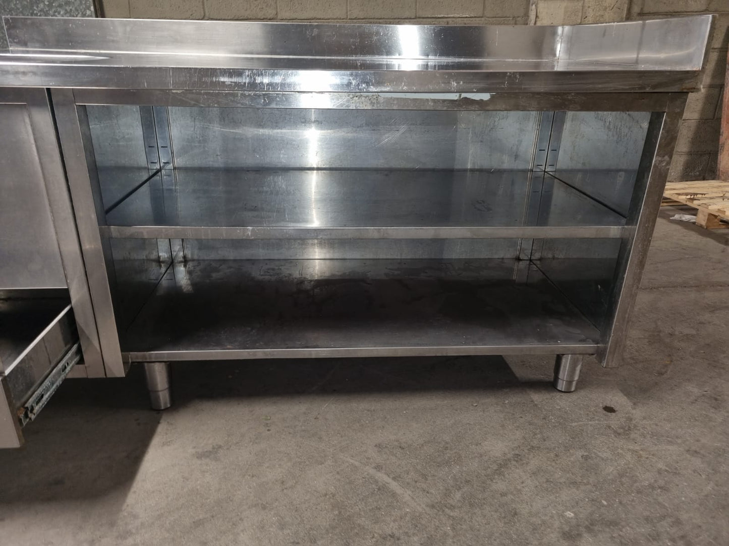 Lavandino Bancone in Acciaio Lungo 180 cm Usato