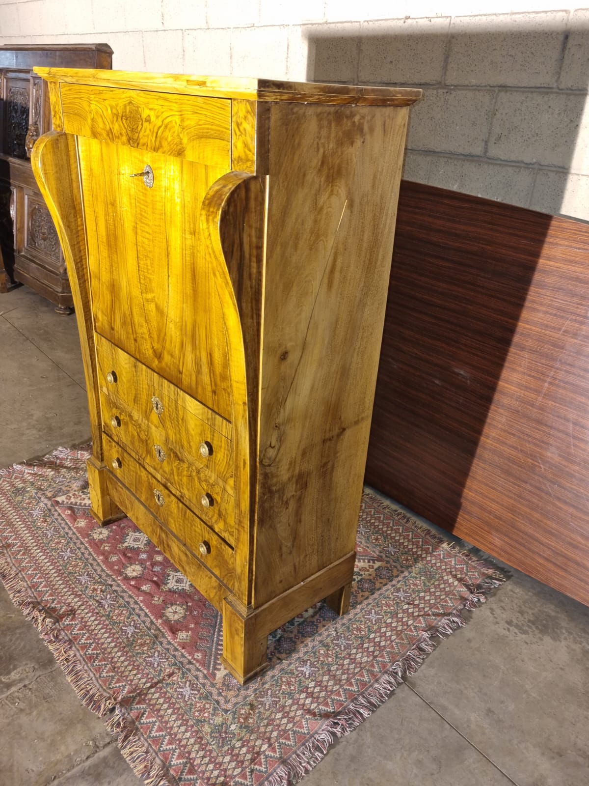 Secretaire Impero con 3 Cassetti Meta' 800 Minimo Restauro