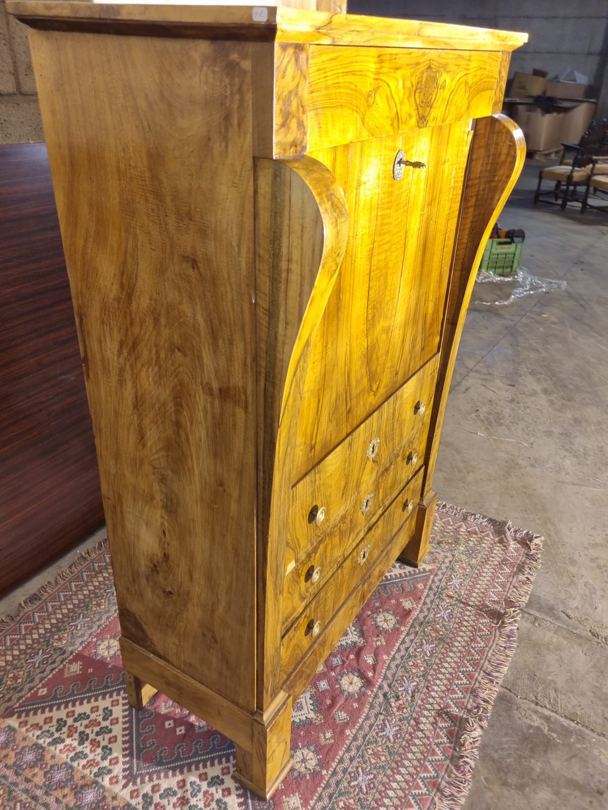 Secretaire Impero con 3 Cassetti Meta' 800 Minimo Restauro