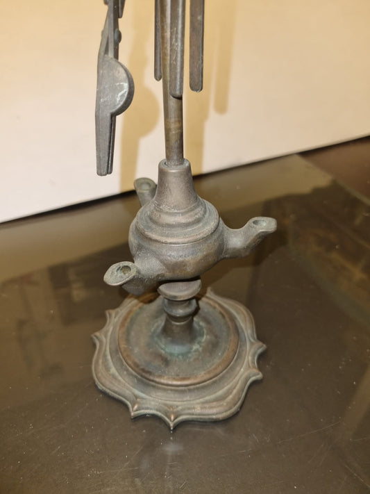 Antica Lucerna ad Olio con 3 Fiamme