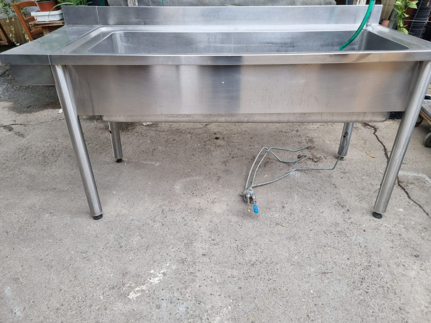 Grande Lavandino in Acciaio Professionale Usato lungo 180cm