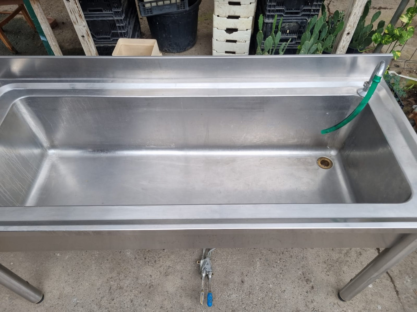 Grande Lavandino in Acciaio Professionale Usato lungo 180cm