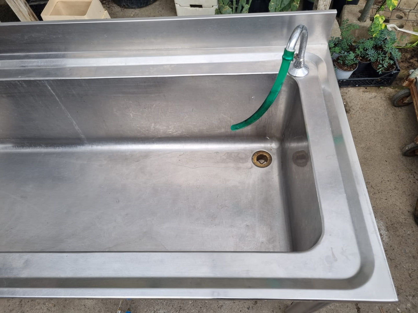 Grande Lavandino in Acciaio Professionale Usato lungo 180cm