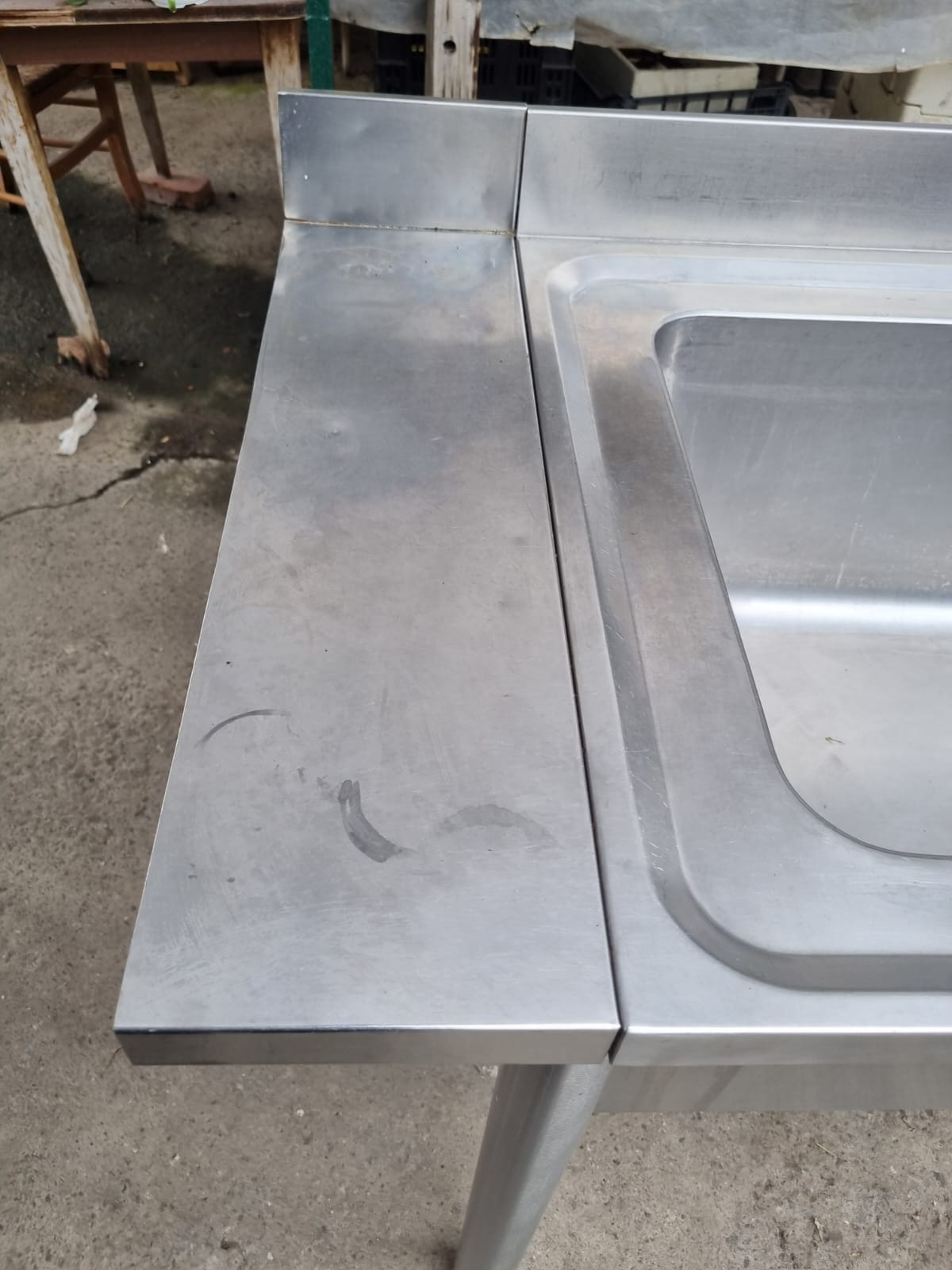 Grande Lavandino in Acciaio Professionale Usato lungo 180cm