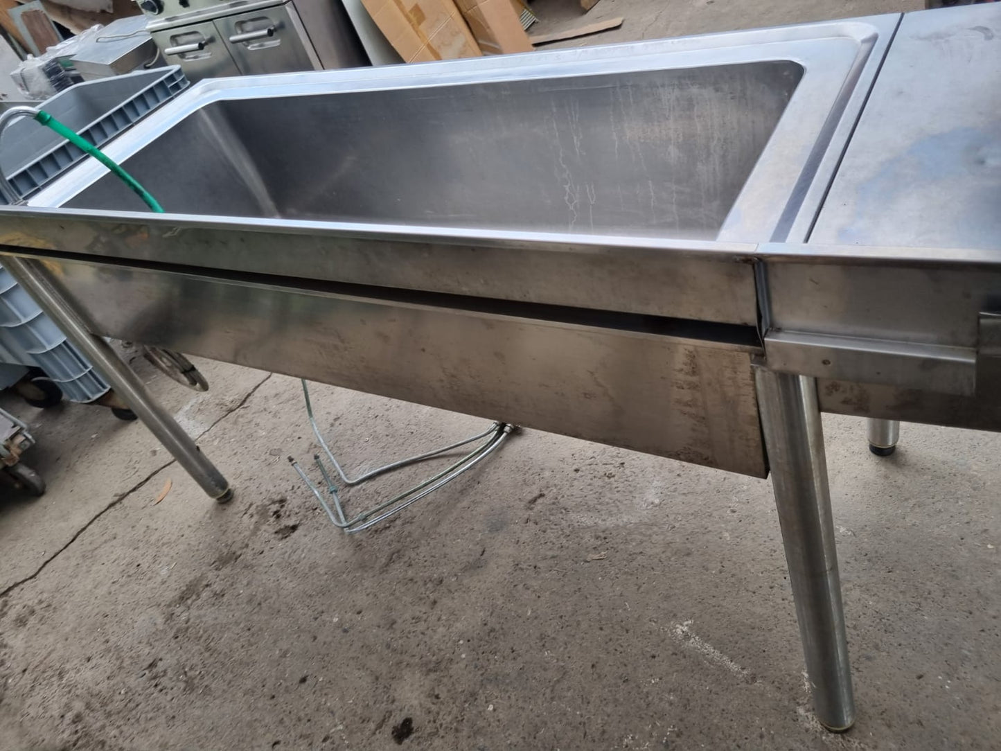 Grande Lavandino in Acciaio Professionale Usato lungo 180cm