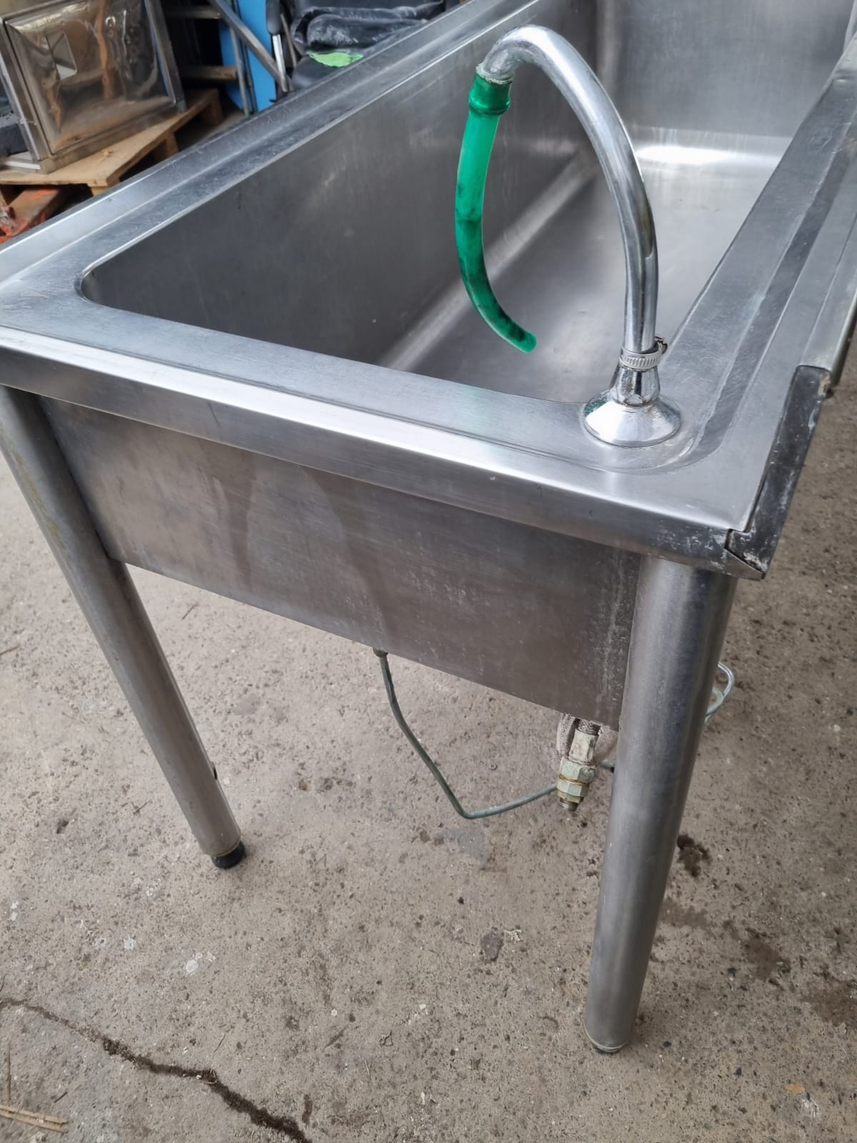 Grande Lavandino in Acciaio Professionale Usato lungo 180cm