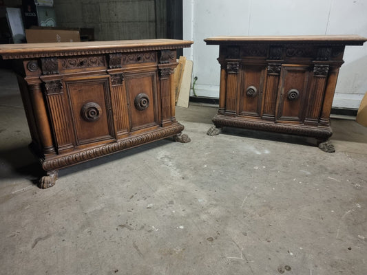 Coppia di Credenza Rinascimento Rinascimentale Inizii 900 da Restaurare