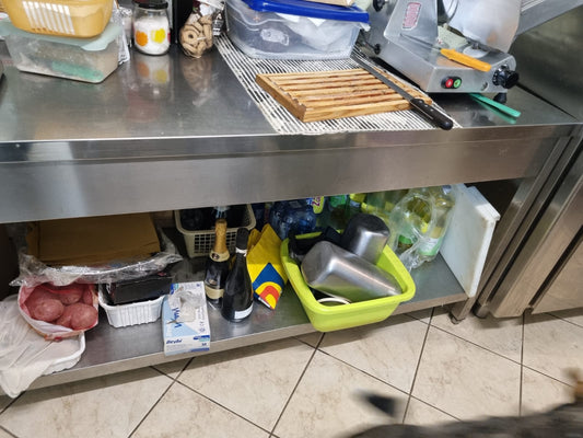 Bancone in Acciaio Professionale Usato Lungo 180cm