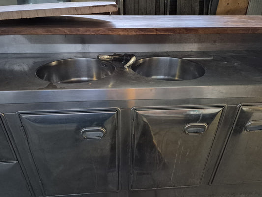 Bancobar Bancone Bar stile Rustico completo di Frigo Usato Lungo 378cm