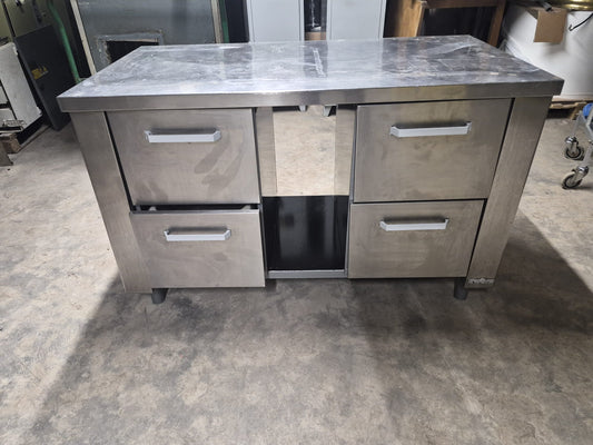 Bancone in Acciaio Professionale con cassetti 130*70 Usato