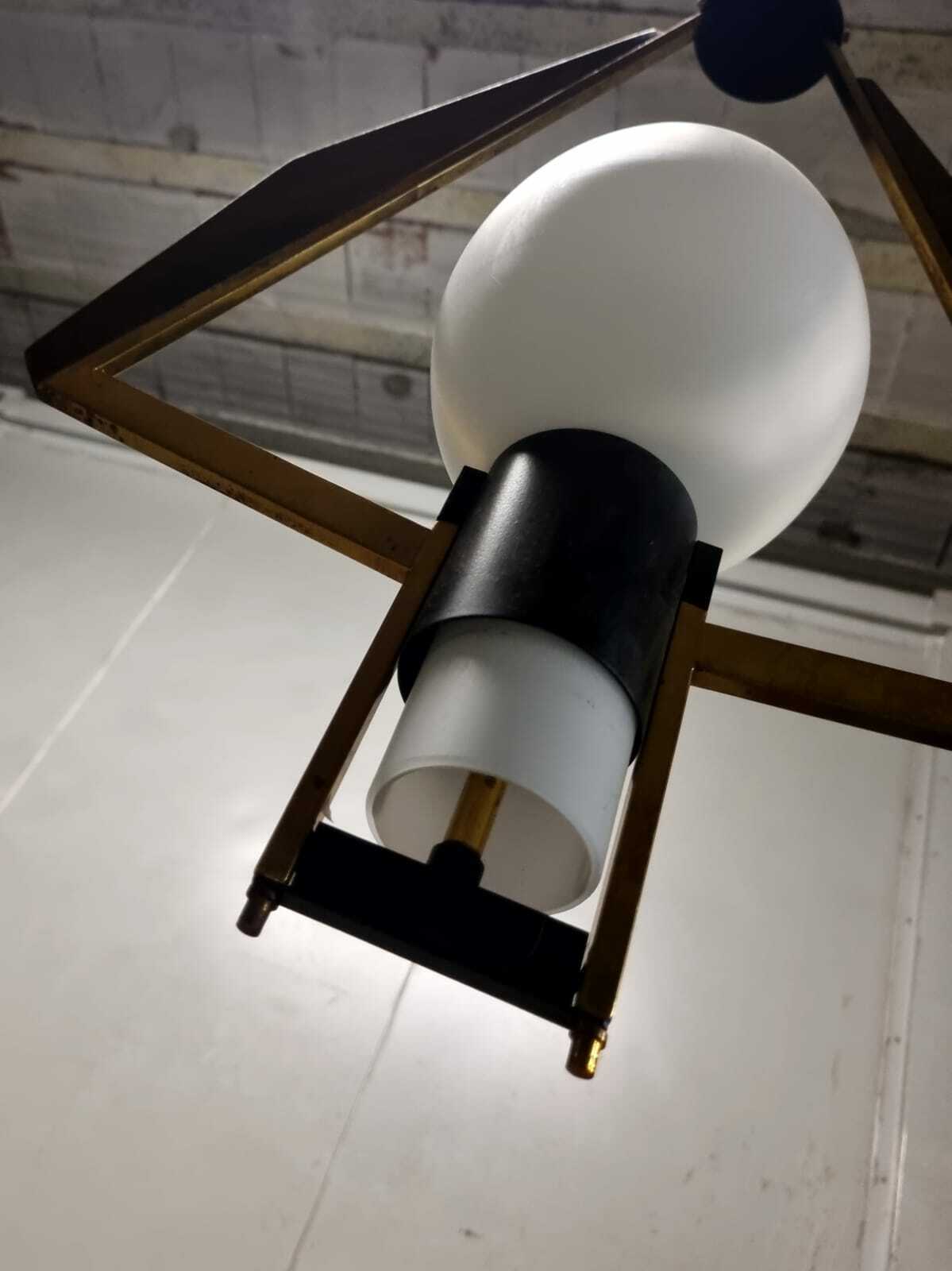 Bellissimo Lampadario A Sospensione Anni 60 Produzione Italiana
