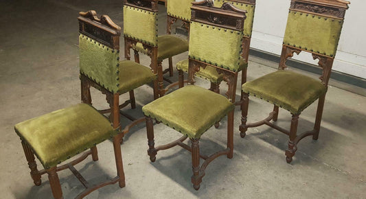 Favolose Sei Sedie Stile Rinascimento Rinascimentale Inizii 900 Con Draghi