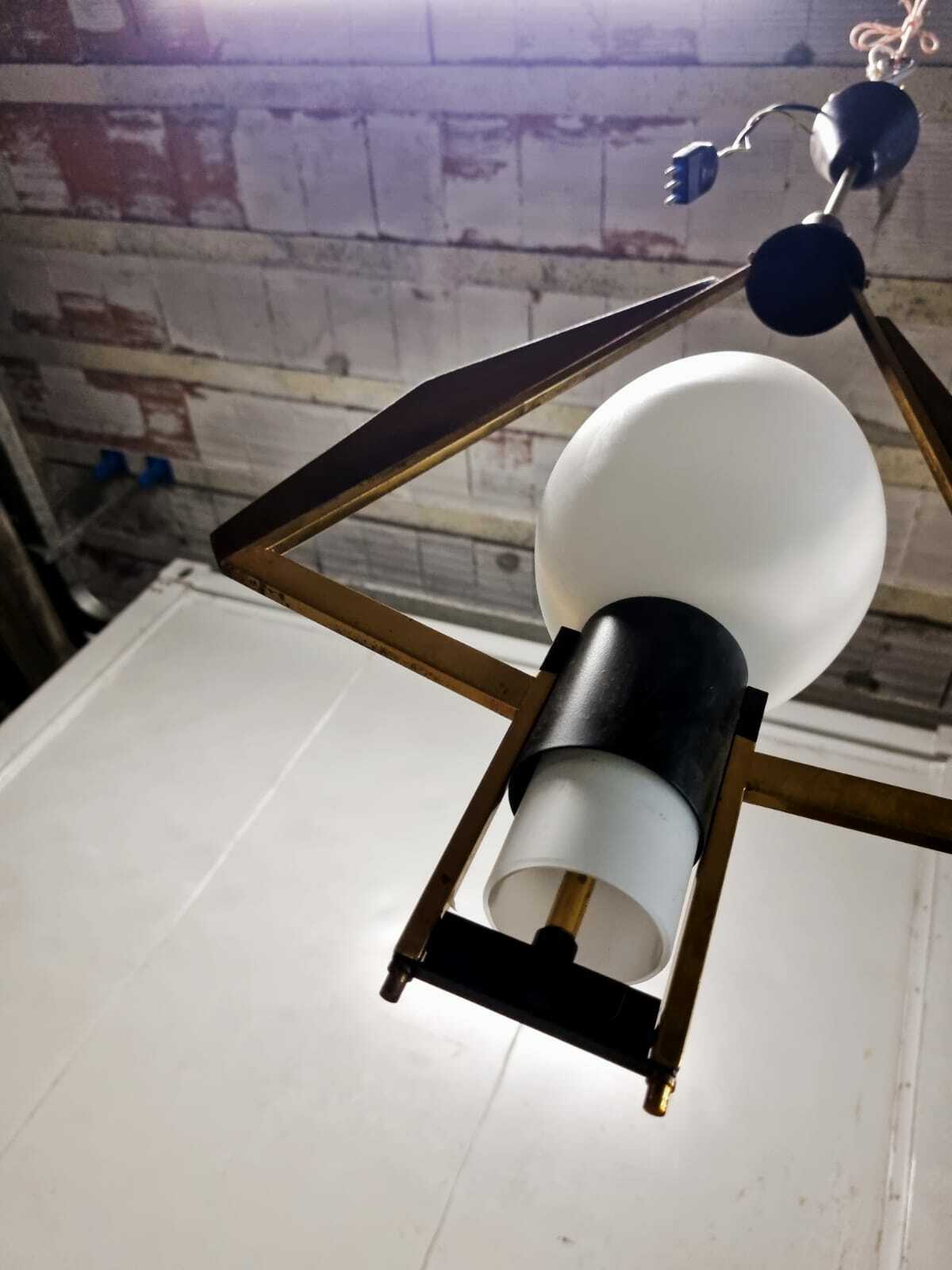 Bellissimo Lampadario A Sospensione Anni 60 Produzione Italiana