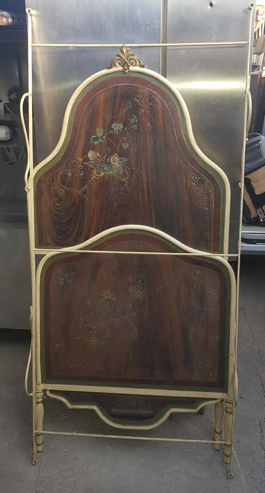 Letto Singolo Ad Una Piazza In Ferro E Lamiera Meta' 900