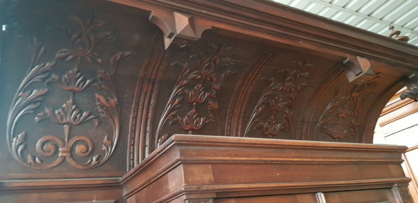 Spettacolare Credenza Rinascimento Rinascimentale Fine 800 Intagliata Minimo Restauro