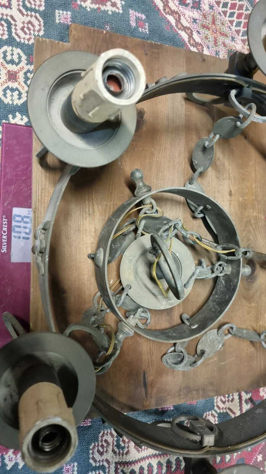 Bellissimo Lampadario A Sospensione In Rame Inizii 900 Composto Da 6 Luci