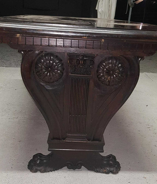 Bellissima Scrivania Rinascimento Rinascimentale Fine 800 Piano Da Restaurare