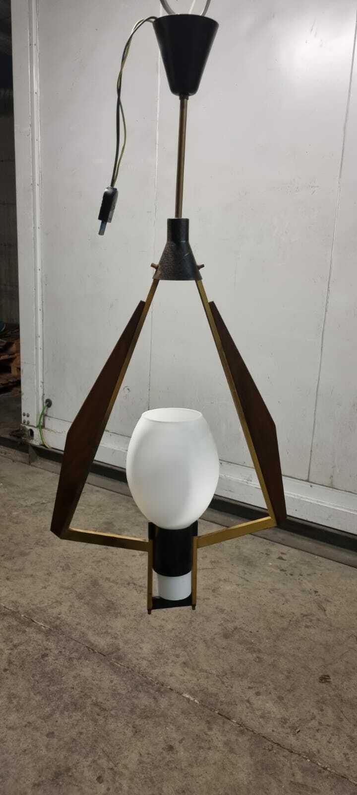 Bellissimo Lampadario A Sospensione Anni 60 Produzione Italiana