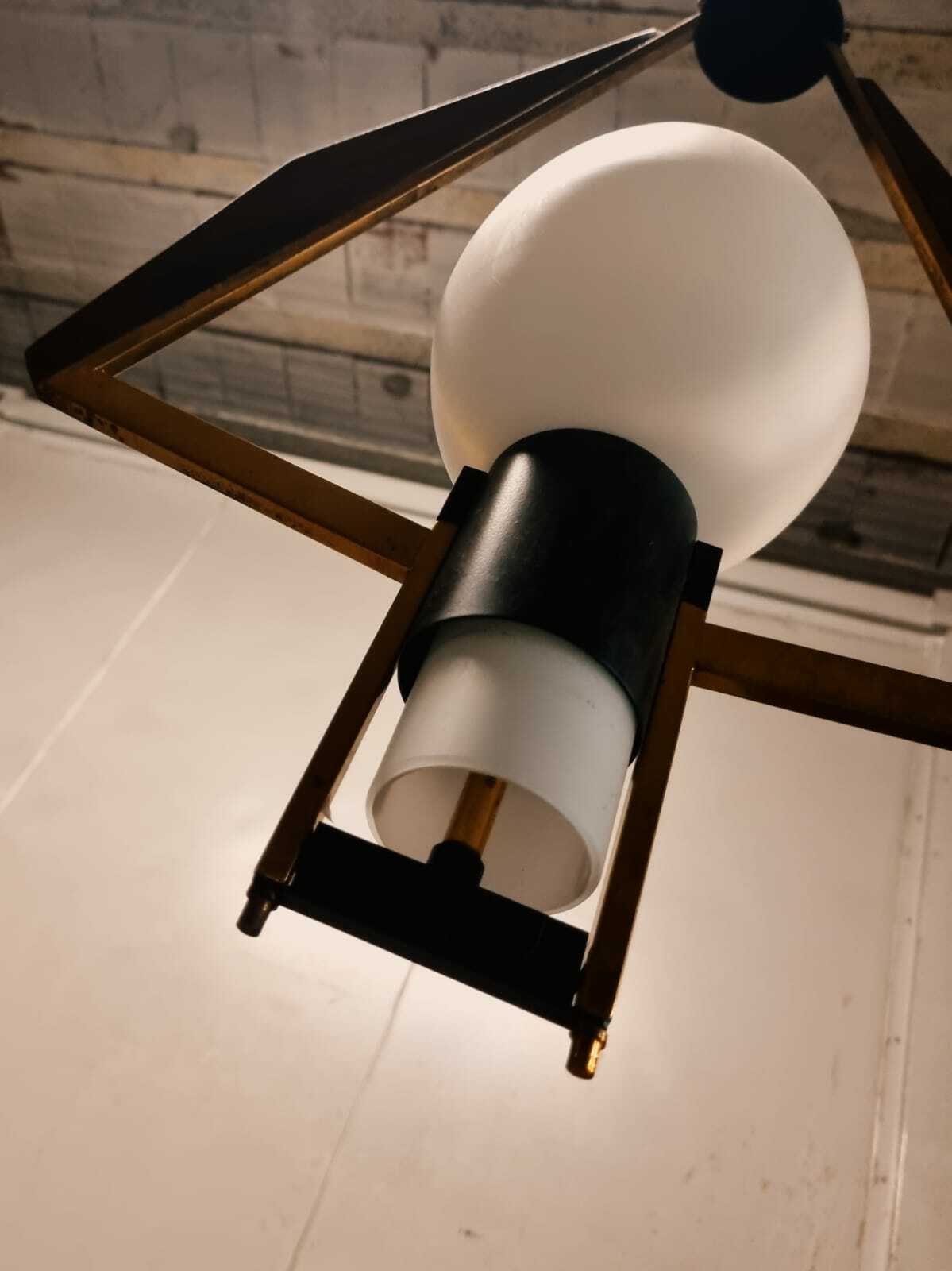 Bellissimo Lampadario A Sospensione Anni 60 Produzione Italiana