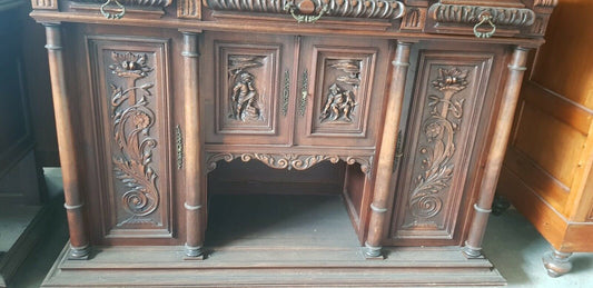 Spettacolare Credenza Rinascimento Rinascimentale Fine 800 Intagliata Minimo Restauro
