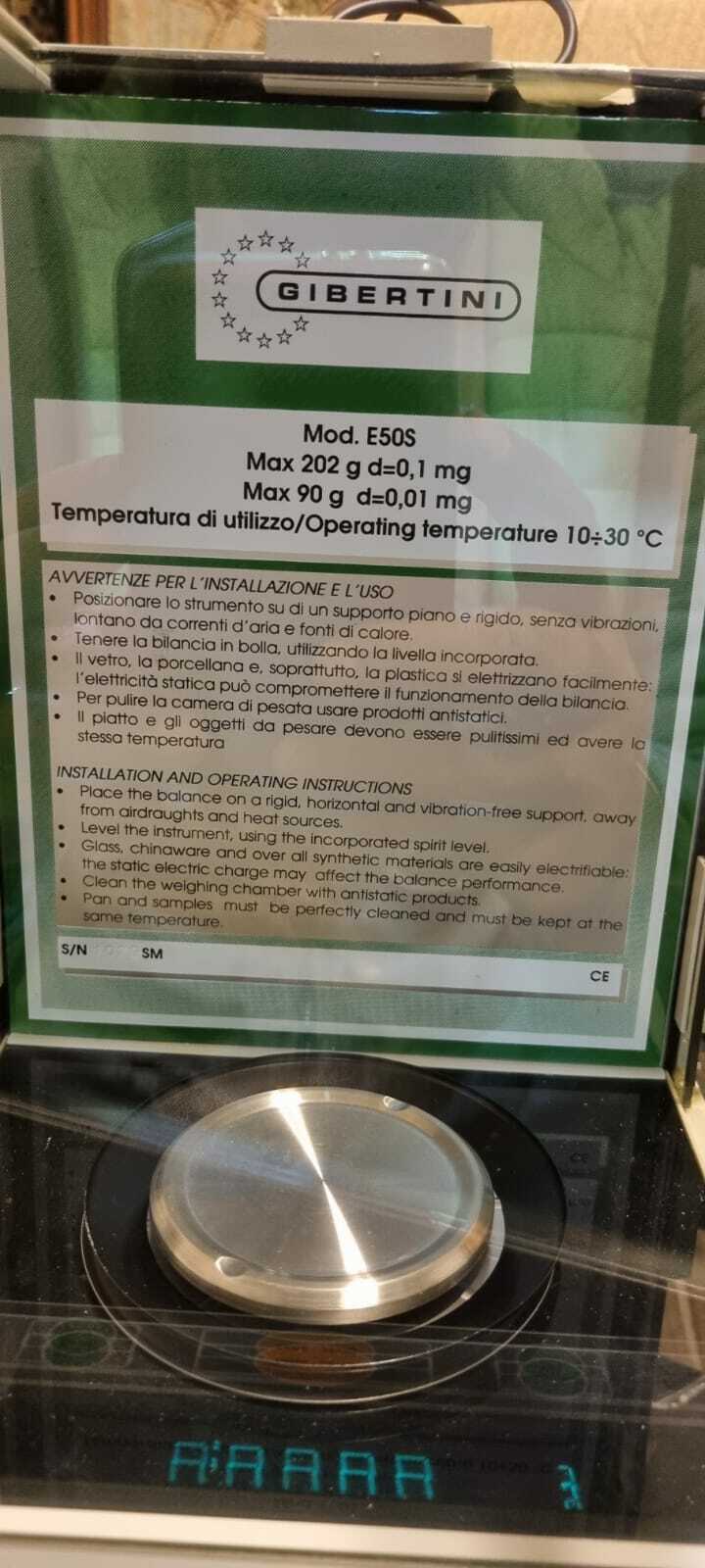 Bilancia Analitica Gibertini Mod. E50s Usata Ma In Ottime Condizioni