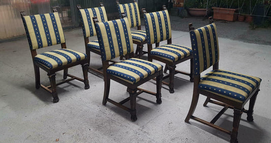 Bellissime Sei Sedie Rinascimento Rinascimentale Inizii 900