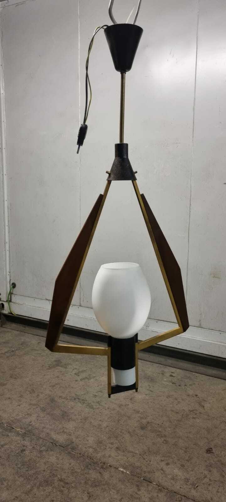 Bellissimo Lampadario A Sospensione Anni 60 Produzione Italiana