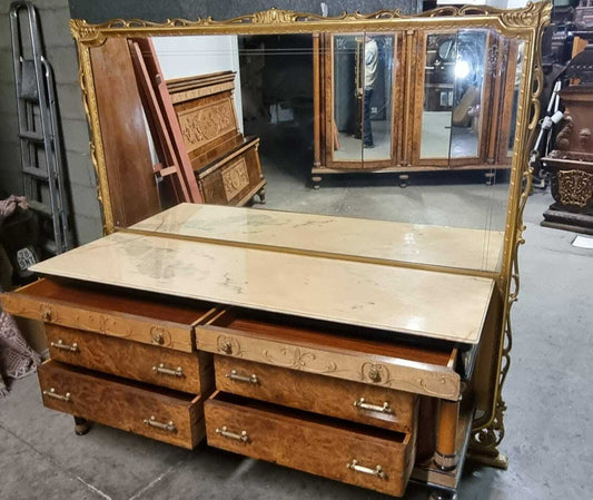 Bellissimo Como' Cassettone Con Specchiera Stile Impero Seconda Meta' 900