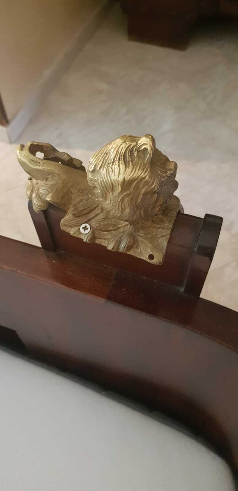 Spettacolare Letto Matrimoniale Comodini Liberty Bronzi E Putti Anni 1900/1920