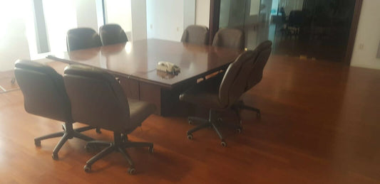 Tavolo Da Riunione Quadrato 210cm Anni 80 (Solo Il Tavolo)