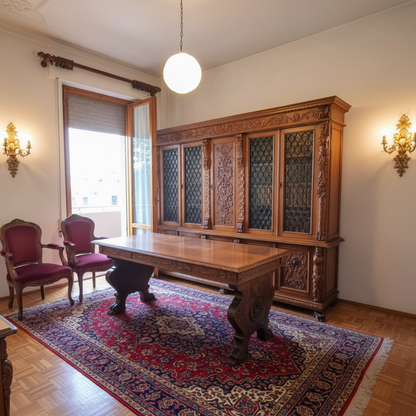 Studio Notarile Meta' 900 con Libreria a 5 Ante