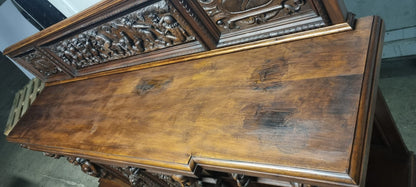 Credenza Rinascimento Rinascimentale Fine 800 Con Alzatina Restaurata