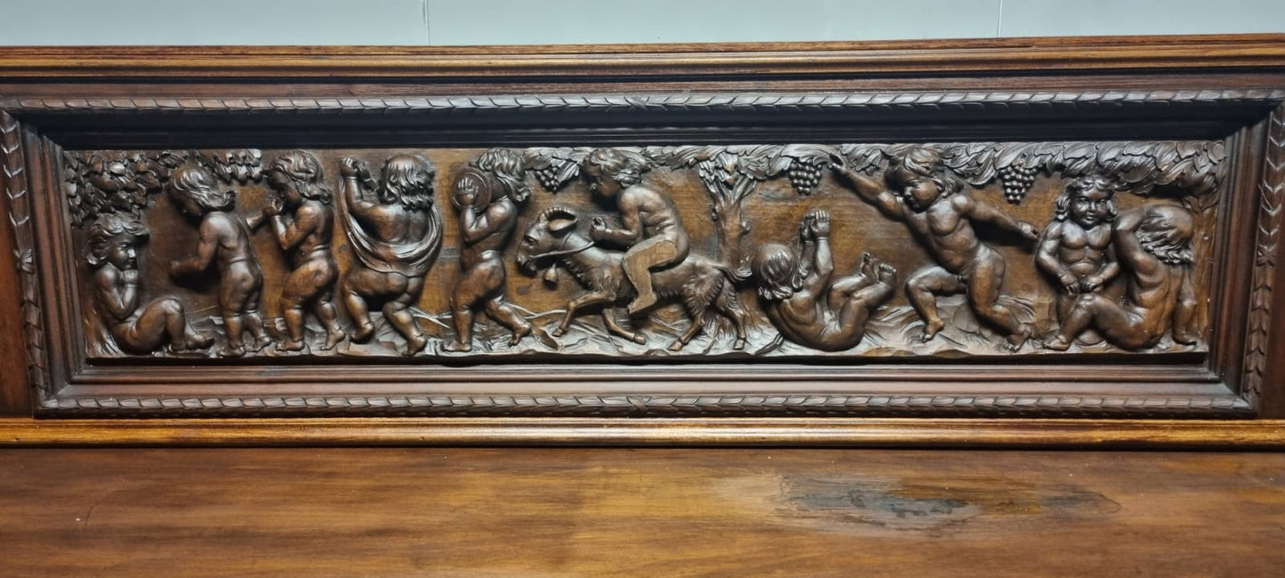 Credenza Rinascimento Rinascimentale Fine 800 Con Alzatina Restaurata