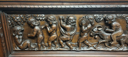 Credenza Rinascimento Rinascimentale Fine 800 Con Alzatina Restaurata