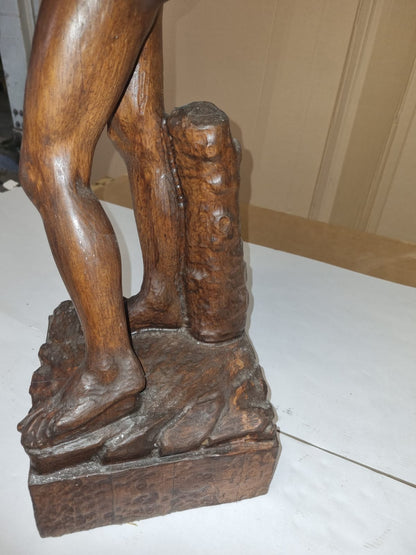 Statua in Legno Rappresentazione del Michelangelo Inizii 900