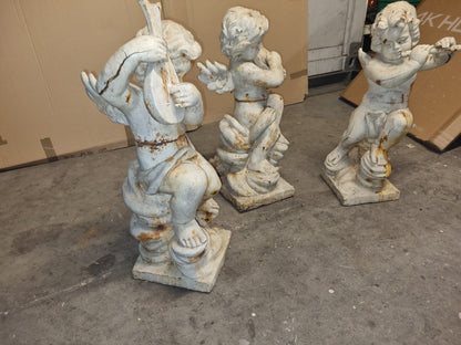 Tre Putti in Ghisa Musicisti Metà 800 da Restaurare