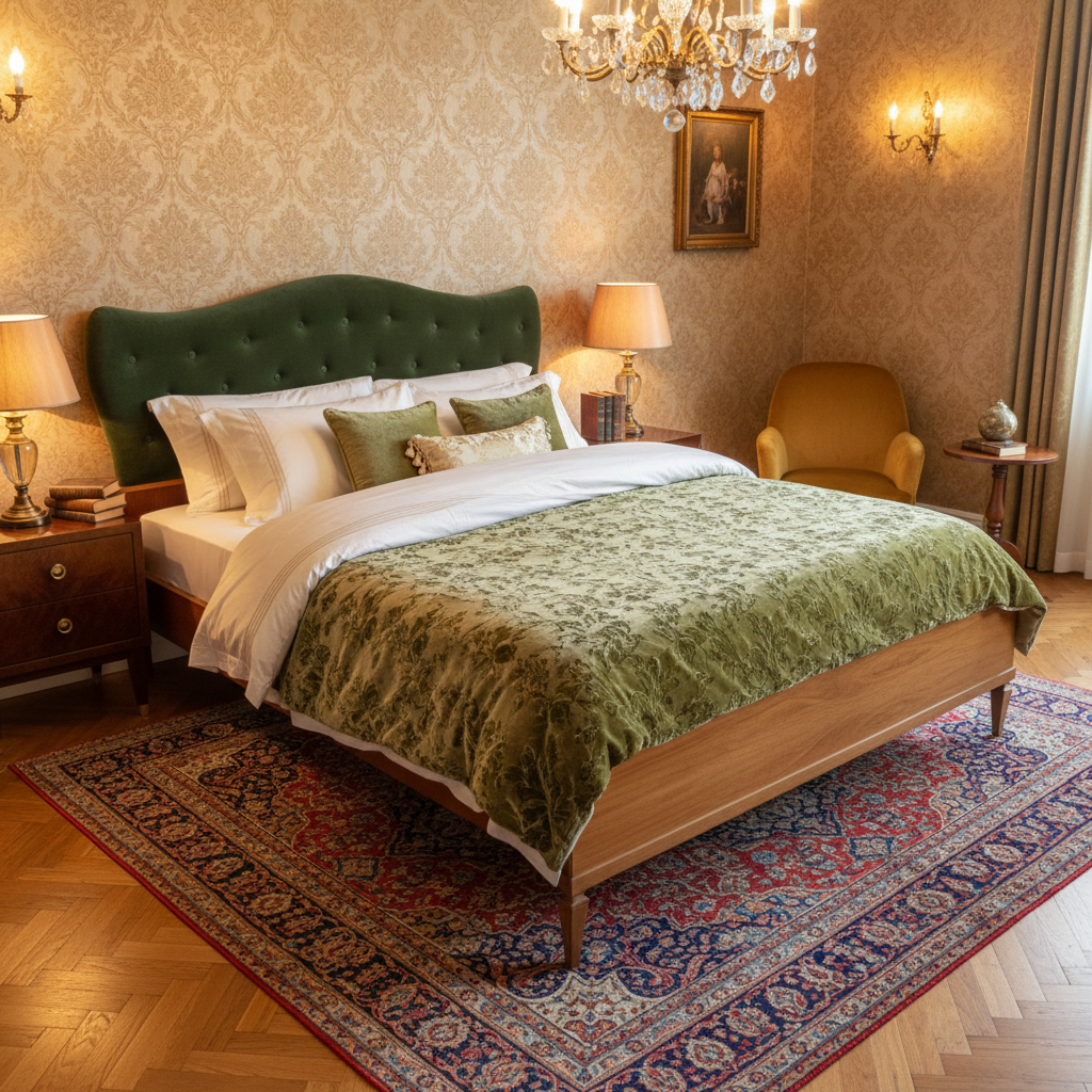 Letto Matrimoniale Stile Decò Anni 70 Vintage