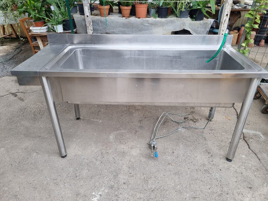 Grande Lavandino in Acciaio Professionale Usato lungo 180cm