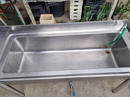 Grande Lavandino in Acciaio Professionale Usato lungo 180cm