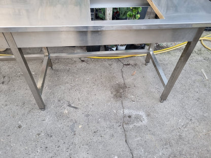 Bancone Tavolo con buca per Lavandinoin Acciaio Professionale Usato