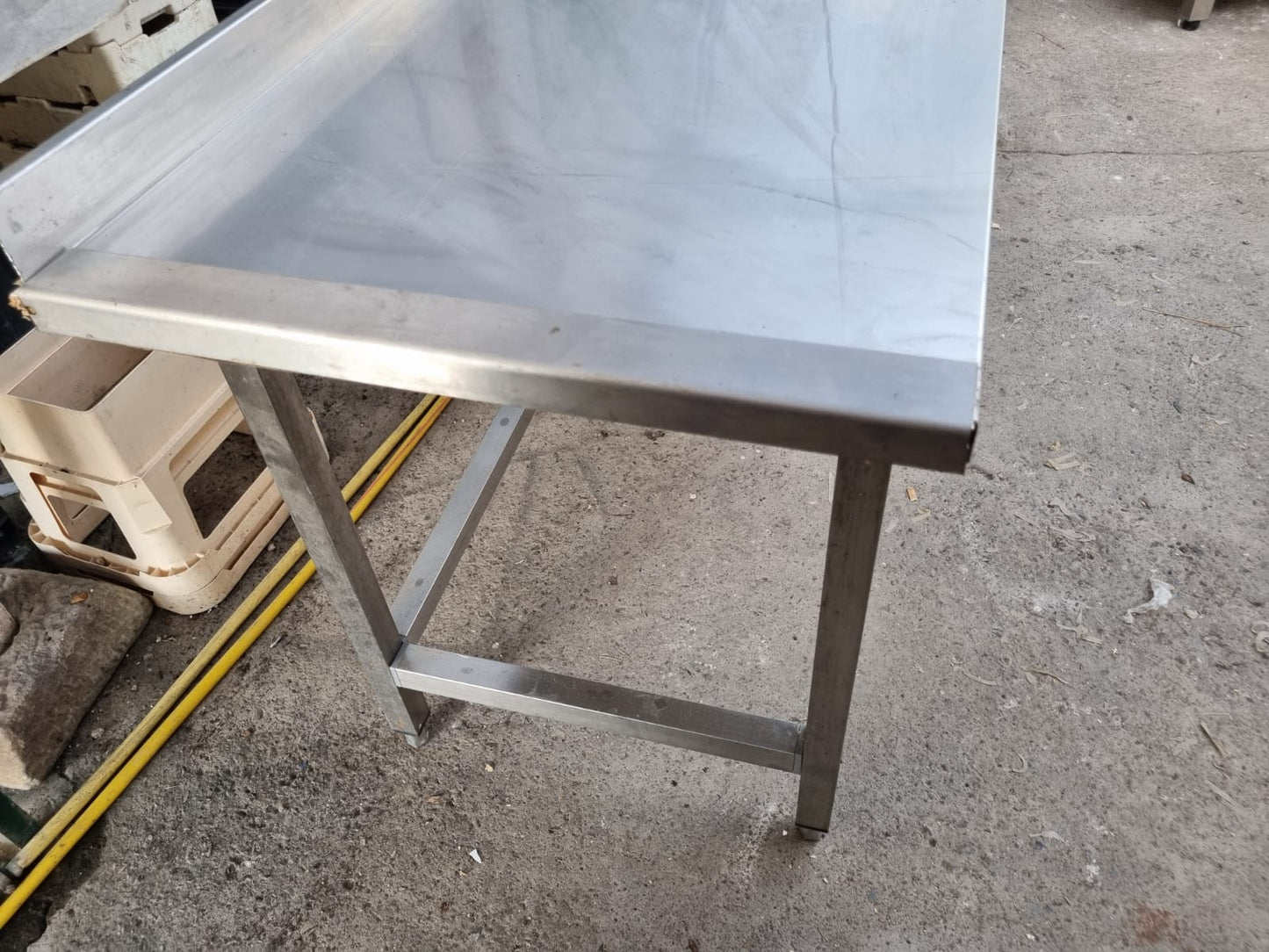 Bancone Tavolo con buca per Lavandinoin Acciaio Professionale Usato