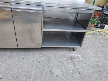 Bancone in Acciaio con Ante Professionale Usato lungo 214cm