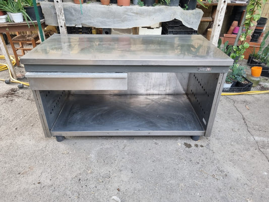 Bancone Tavolo in Acciaio con cassetto lungo 140cm usato
