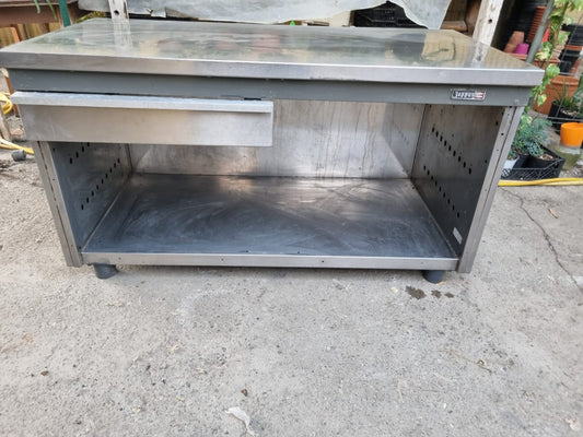 Bancone Tavolo in Acciaio con cassetto lungo 140cm usato