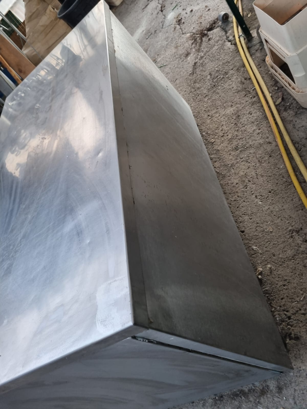 Bancone Tavolo in Acciaio con cassetto lungo 140cm usato